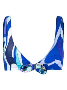 PUCCI haut de bikini à imprimé Marmo - Bleu