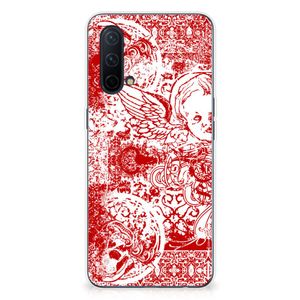 Silicone Back Case OnePlus Nord CE 5G Angel Skull Rood