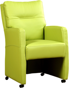 Felgroene leren landelijke eetkamerfauteuil Sharp - Toledo Leer Lime (felgroen leer)