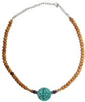 Sandalwood Verstelbare Ketting - Turquoise Tara