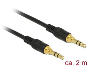 Delock 85549 Stereo Jackkabel 3,5 mm 3-pins male > male 2 m zwart