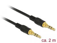 Delock 85549 Stereo Jackkabel 3,5 mm 3-pins male > male 2 m zwart - thumbnail