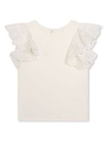 Chloé Kids blouse en coton biologique à volants - Blanc