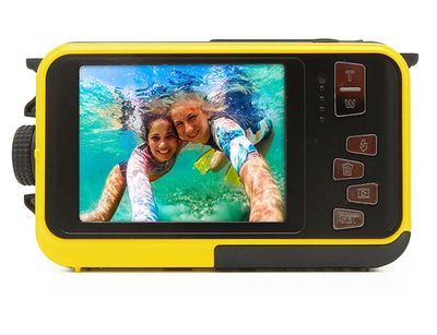 GoXtreme Reef Yellow Digitale camera 24 Mpix Geel Full-HD video-opname, Waterdicht tot 3 m, Onderwatercamera, Schokbestendig, Met ingebouwde flitser