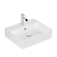 Villeroy & Boch Memento meubelwastafel onderzijde geslepen 50x42cm met kraangat en overloop ceramic+ wit 51335LR1