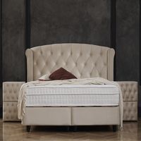 2-Persoons Boxspring Met Opbergruimte - Aurora - Beige 140x200 cm - Pocketvering - Inclusief Topper - Dekbed-Discounter.nl - thumbnail