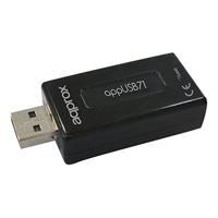 APPROX USB2.0 7.1 Externe geluidskaart met 3D-geluid en microfoon/audio-aansluitingen - Zwart