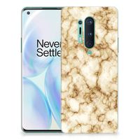 OnePlus 8 Pro TPU Siliconen Hoesje Marmer Goud - thumbnail