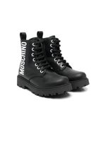 Moschino Kids bottines à logo imprimé - Noir