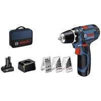 Bosch Professional GSR 12V-15 0615990G6L Accu-schroefboormachine 12 V 2 Ah, 4 Ah Li-ion Incl. 2 accus, Incl. lader, Incl. accessoires, Incl. tas - thumbnail