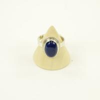 Zilveren Ring met Lapis Lazuli Maat 18 - Verstelbaar (Sterling Zilver 925)