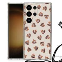 Doorzichtige Silicone Hoesje voor Samsung Galaxy S24 Ultra Poep Emojis