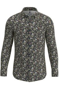 Desoto Slim Fit Jersey shirt groen/blauw, Bloemen