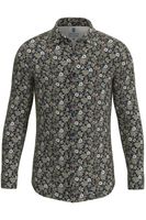 Desoto Slim Fit Jersey shirt groen/blauw, Bloemen - thumbnail