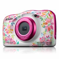 Nikon W150 Flowers Digitale camera 13.2 Mpix Zoom optisch: 3 x Bloemen, Wit Waterdicht, Stofdicht, Schokbestendig, Bluetooth, Onderwatercamera