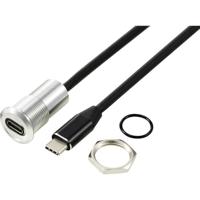 TRU COMPONENTS TC-13376324 USB 3.1-C ® bus/stekker 1 m kabel zilver 1 stuk(s)
