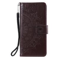 Shop4 - Samsung Galaxy A31 Hoesje - Wallet Case Mandala Patroon Donker Bruin