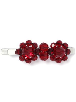 Simone Rocha barrette Flower sertie de perles - Rouge