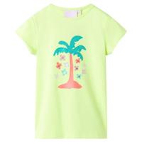 Kindershirt 104 fluorescerend geel, kinderkleding, meisjeskleding, leuke kinderkleding, jongenskleding, hippe kinderkleding, stoere kinderkleding