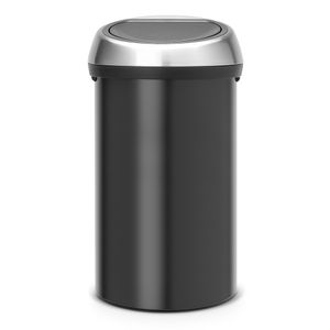 Brabantia Touch Bin afvalemmer 60 liter - Matt Black / Matt Steel Fingerprint Proof