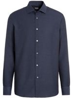 Zegna chemise Cashco en coton mélangé - Bleu