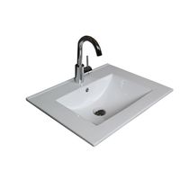 Badmeubelset BWS Salt 60x46cm Greeploos 2 Lades Met Wastafel 1 Kraangat Ice White