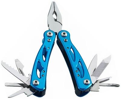 Verhaak multitool 14 functies RVS zilver/blauw Verhaak multitool 14 functies RVS zilver/blauw