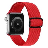 By Qubix - Solo Loop Nylon bandje - Rood - Compatible met Apple Watch 38mm / 40mm / 41mm / 42mm - Compatible Apple watch bandjes