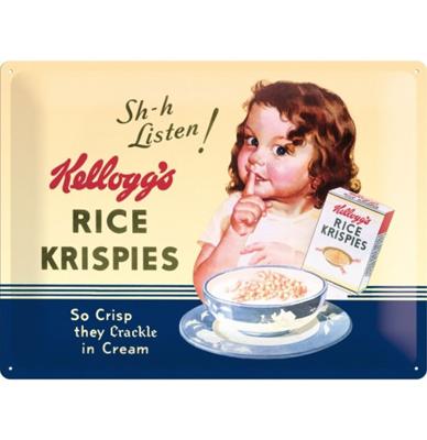 Metalen Bord 30x40 Kellogg's Sh-h Listen! Metalen Bord 30x40 Kellogg's Sh-h Listen!