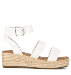 POELMAN Poelman - C0047-17HPSH1 sandaal white Wit Textiel Plateau sandalen Dames