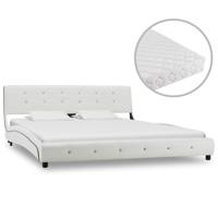 Bed met matras kunstleer wit 160x200 cm SKU: V277572 - thumbnail