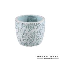 Mirza white cement flamingo pot round xs