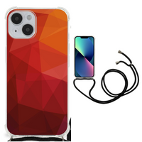 Shockproof Case voor iPhone 14 Polygon Red - thumbnail