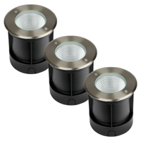 Set van 3 grondspots RVS rond 4000K 12 Watt IP67 Grondspot buiten 230V