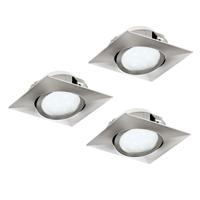 Eglo Led plafondspot Pineda Square (3x) 3x6w - 3000K - 8,4cm nikkel 95846 - thumbnail