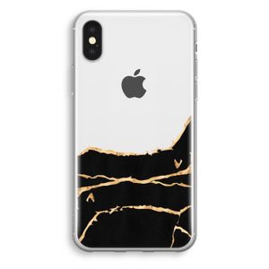 Gouden marmer: iPhone X Transparant Hoesje