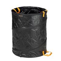 Fiskars Grote pop-up tuinafvalzak met handvatten, volume: 172 l, zwart/oranje, Solid, 1015647