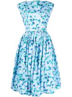 Marni robe mi-longue à fleurs - Bleu