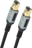 Oehlbach D1C13352 RJ45 Netwerkkabel, patchkabel CAT 8.1 1.00 m Zwart, Goud 1 stuk(s)