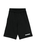 Balmain Kids short de sport à logo imprimé - Noir