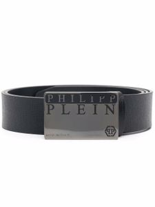 Philipp Plein ceinture en cuir à boucle logo - Noir