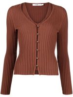 b+ab cardigan superposé en maille nervurée - Marron