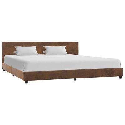 vidaXL Bedframe kunstsuède bruin 180x200 cm
