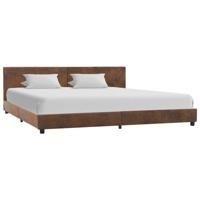 vidaXL Bedframe kunstsuède bruin 180x200 cm