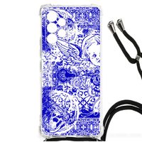 Extreme Case Samsung Galaxy A53 Angel Skull Blauw - thumbnail