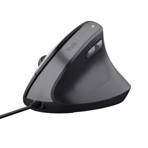 Trust Bayo II Ergonomische muis USB Zwart 6 Toetsen 800 dpi, 1200 dpi, 1600 dpi, 2400 dpi Ergonomisch, Geluidsarme toetsen, Geïntegreerd scrollwiel