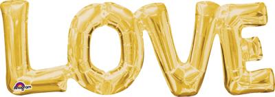 Amscan folieballon Love 63 x 22 cm goud Amscan folieballon Love 63 x 22 cm goud