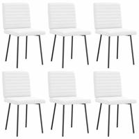 vidaXL Eetkamerstoelen 6 st kunstleer wit, dinerstoel, keukenstoel, eetkamerstoel, stoel, woonkamerstoel, accentstoel, bijzetstoel, restaurantstoel