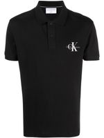 Calvin Klein Jeans polo en coton à logo imprimé - Noir