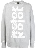 Kolor sweat effet-usé à logo imprimé - Gris